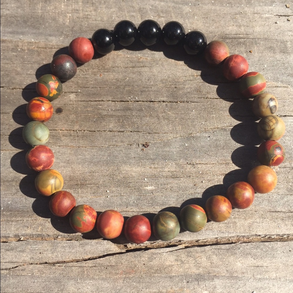 Black Onyx/Picasso stone bracelet