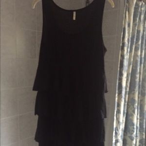 Sleeveless Tiered Black Party Dress