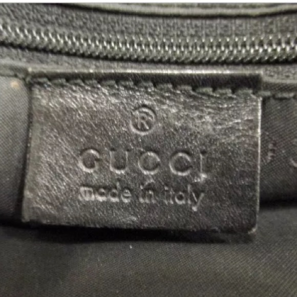 GUCCI nylon & leather SATCHEL purse RETAIL $1200 - Picture 2 of 4