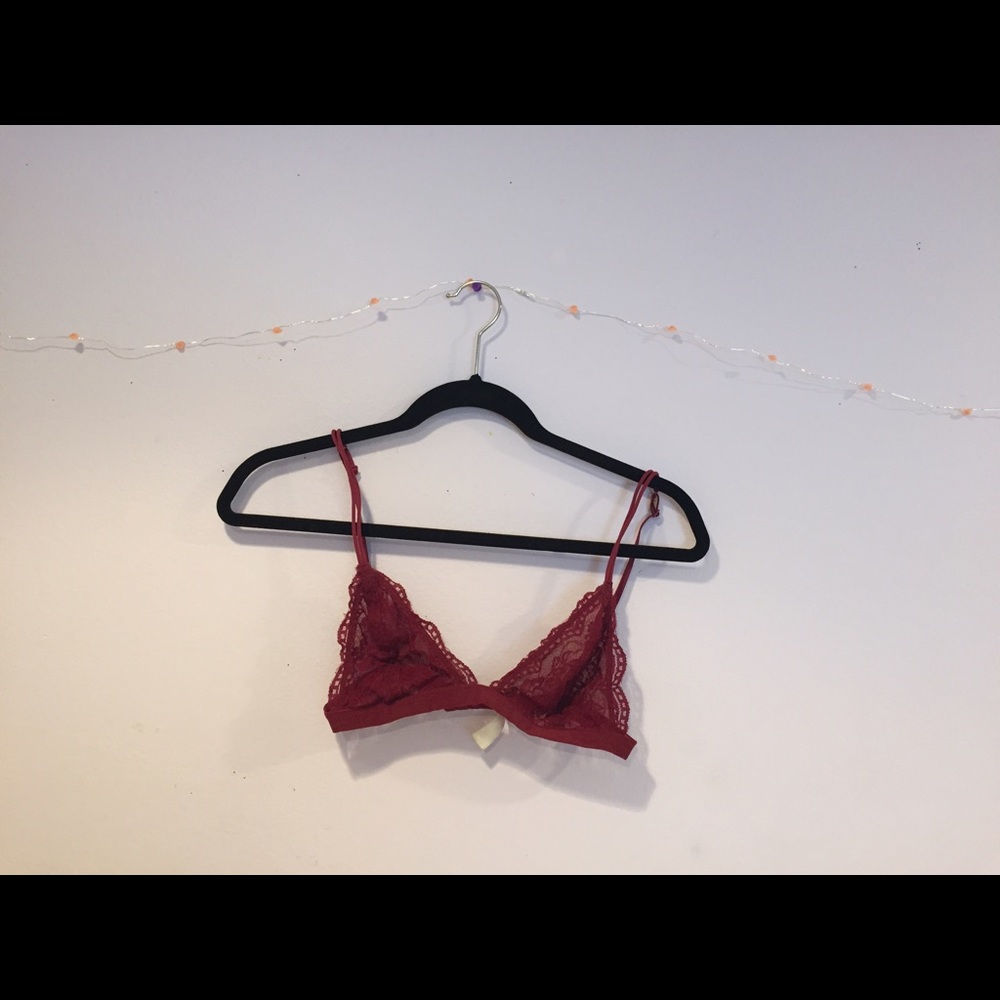 red / maroon bralette