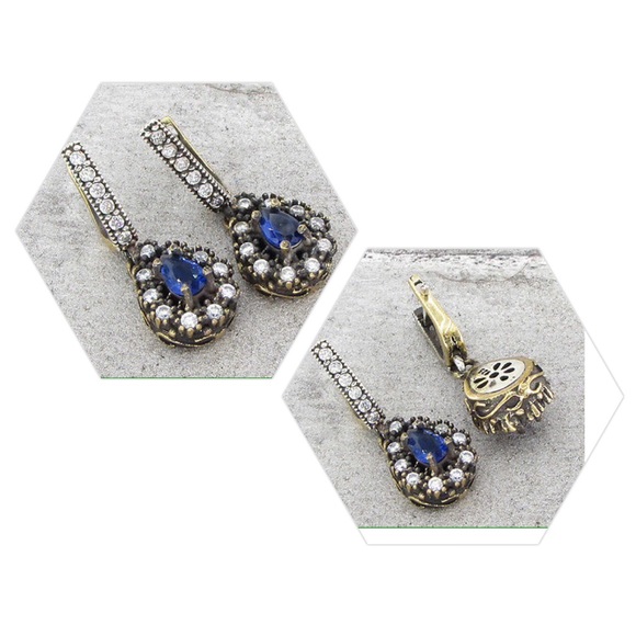 925 SILVER VINTAGE TEAR DROP EARRINGS 6g - Picture 1 of 4