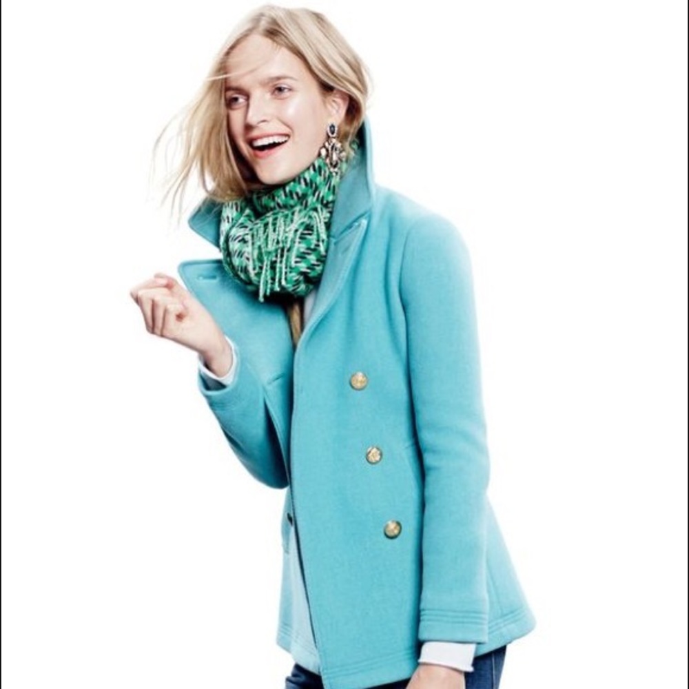 J Crew Stadium Cloth Peacoat - Teal