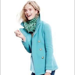 J Crew Stadium Cloth Peacoat - Teal