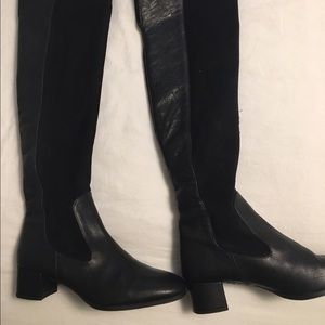 Zara Over the knee suede &leather boots WORN ONCE!