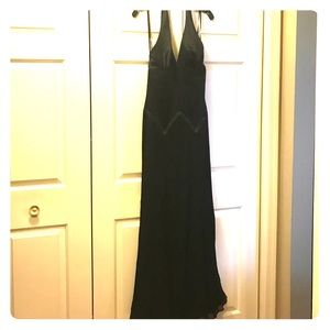 BCBG Formal Black Dress with zig zag beading