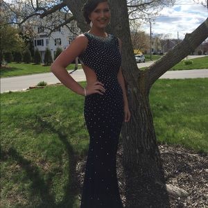 Jovani navy blue prom dress