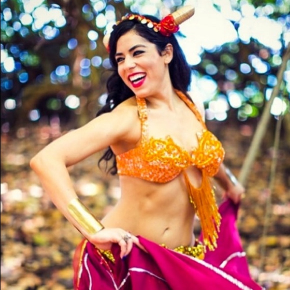 Red & Gold Fire Professional Belly Dance Costume