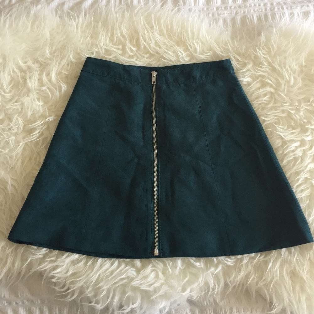 H&M Teal Suede Skirt