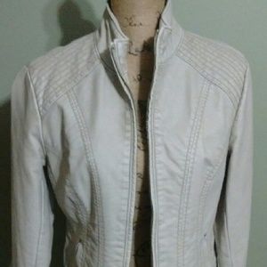 Light colored leather jacket