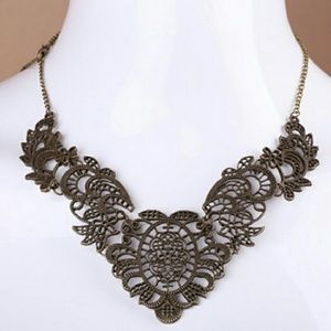 SALE ❤ Unique Bronze Statement Necklace