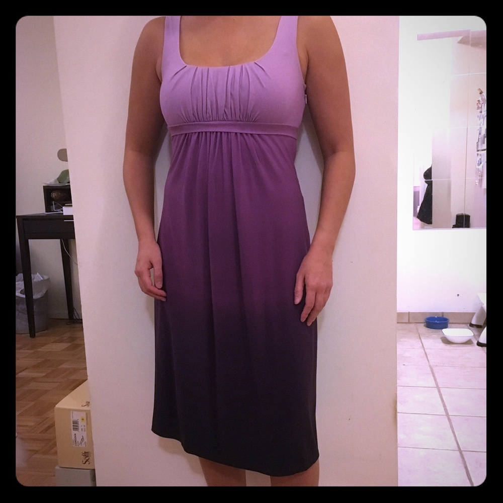 LOFT purple ombré midi dress