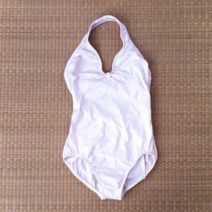 Dance Leotard - White Halter w/ Back Detail