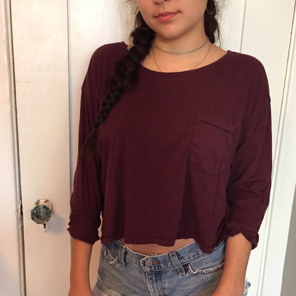 American Apparel Maroon long sleeve