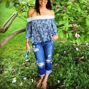 Off shoulder floral top