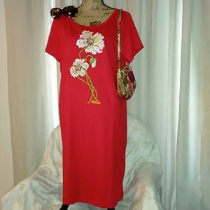 Bob Mackie Short-sleeve Floral Dress (NWOT)