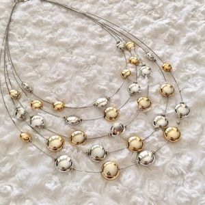 NWOT Gold and Silver Five Layer Necklace