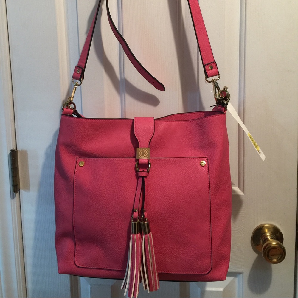 NWT Pink leather Kate Landry bag.