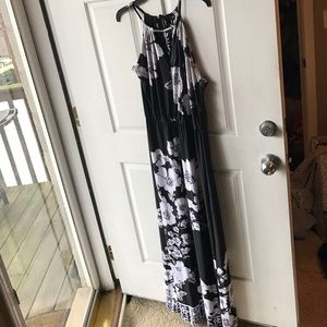 Milano Black & White Floral Maxi Dress