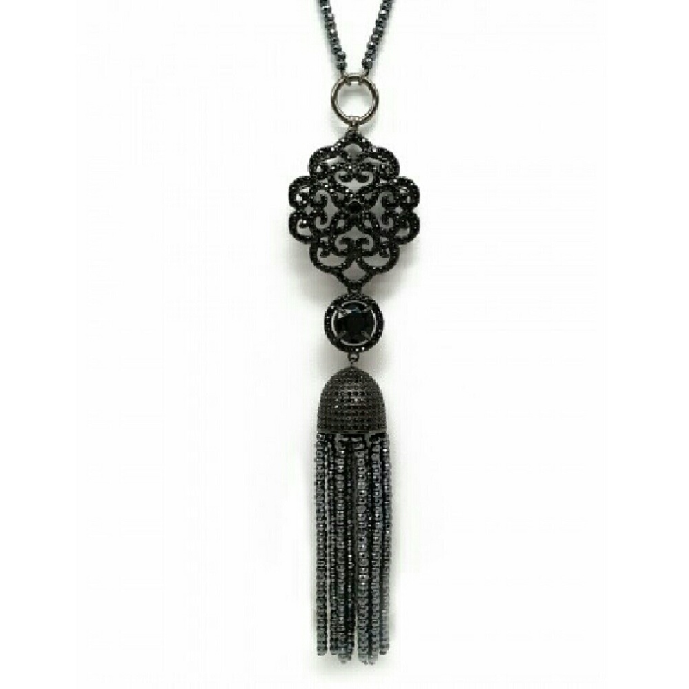 Toggle Hematite Necklace with CZ