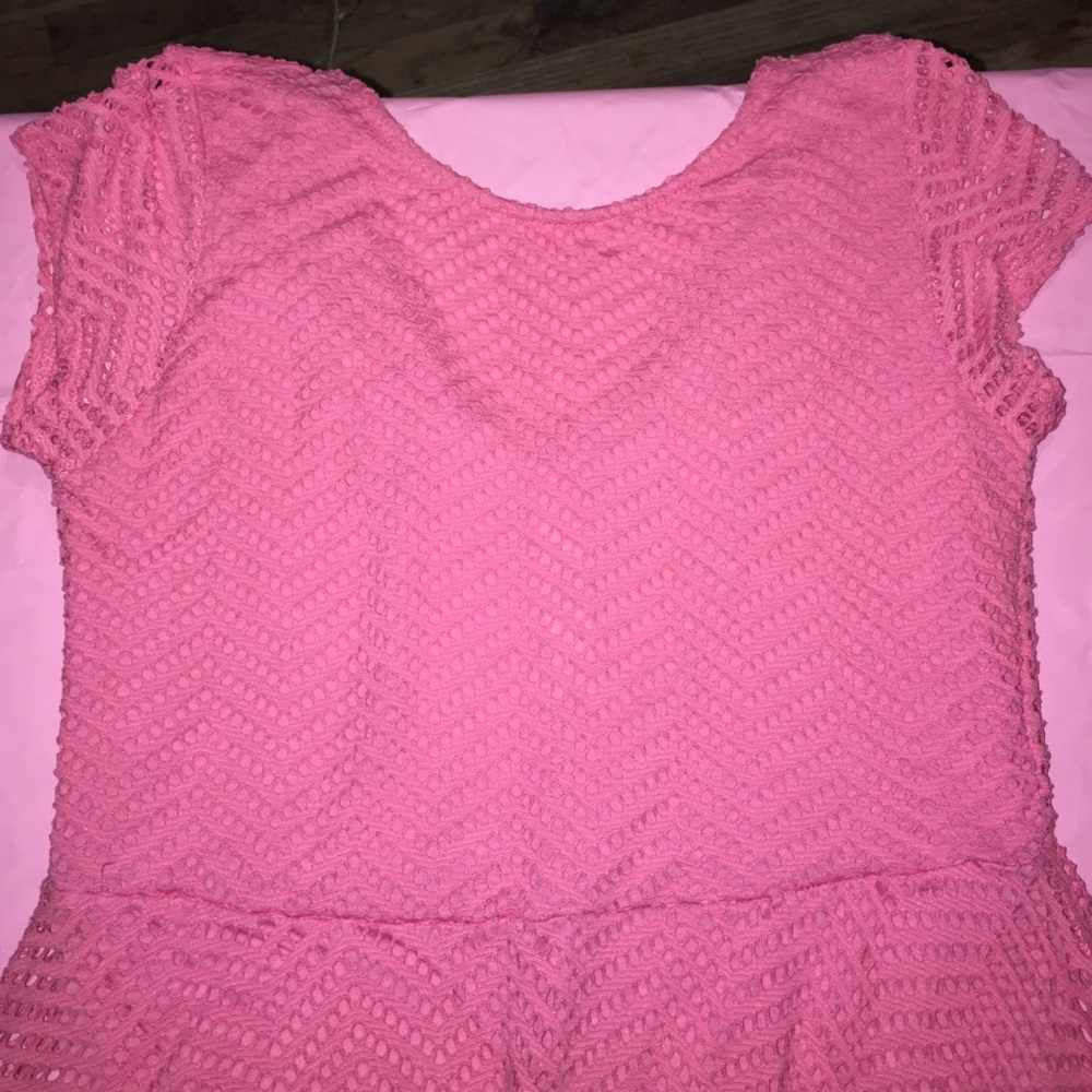 A coral color dress