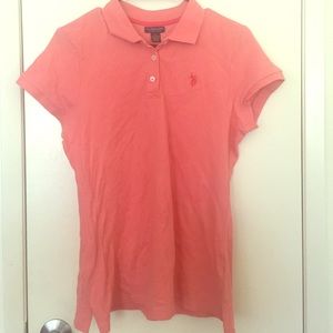 U.S Polo Assn. Pink Half Button Shirt