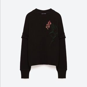 Zara black patch sweater TAGS STILL ON