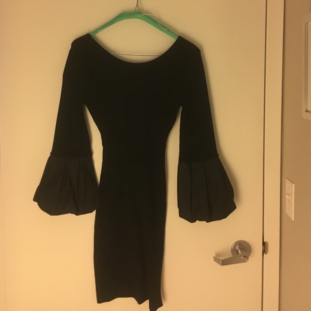 Black Knit Dress with puff sleeves brand new!