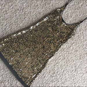 NYE! ✨ fun gold sequin mini dress