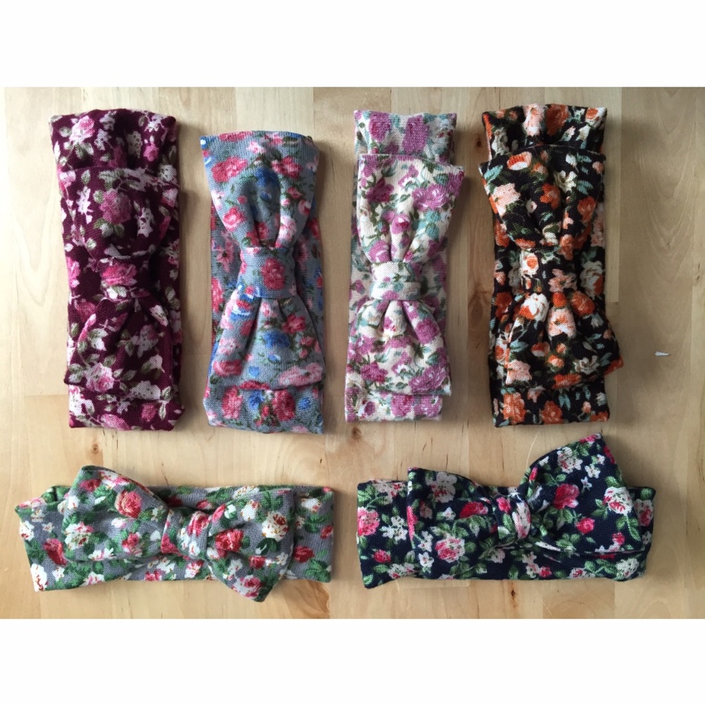 6 Baby Big Bow Headbands - Picture 3 of 8