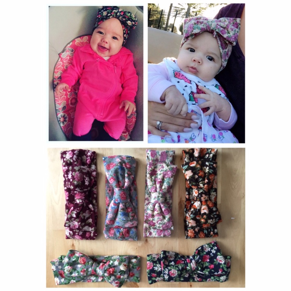 6 Baby Big Bow Headbands - Picture 4 of 8