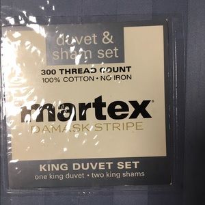 NEW Martex 100% Cotton King Duvet and Sham Set