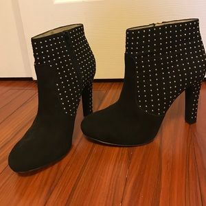 INC Black heeled studded booties