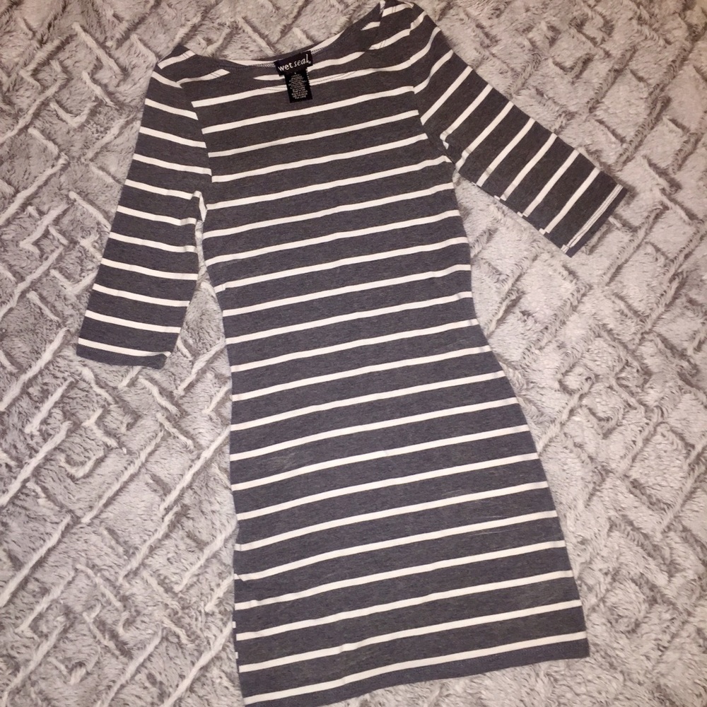 Striped body con dress