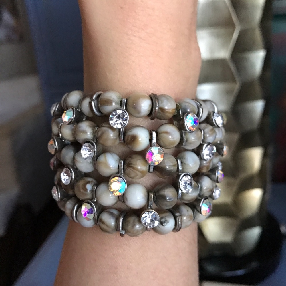 Gorgeous Bead & Rhinestone Stretch Bracelet