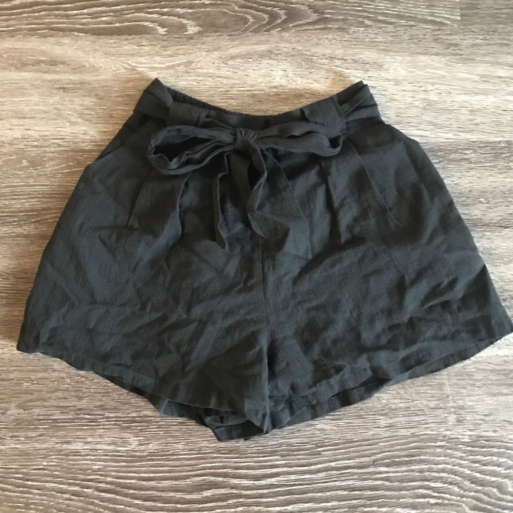 High waisted black shorts