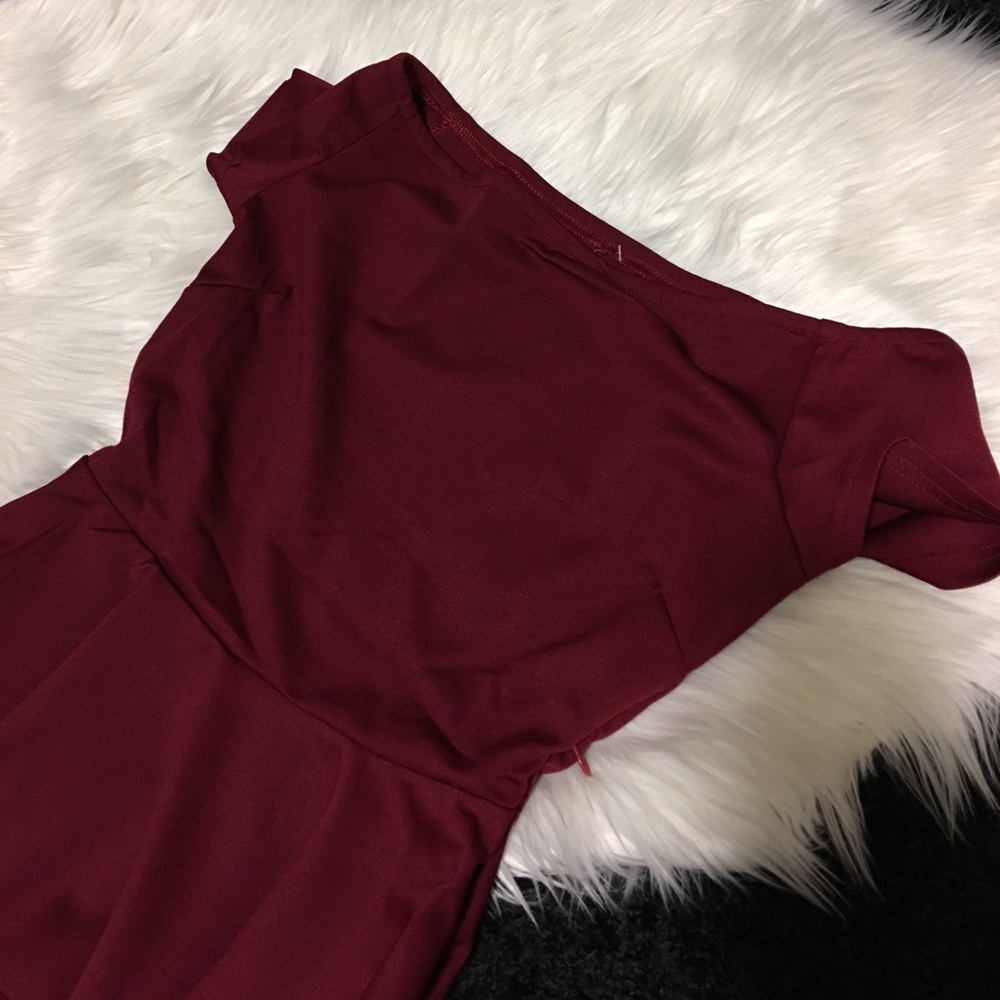 3x HP Off Shoulder Wine/Burgundy High Low Dress - Picture 5 of 8