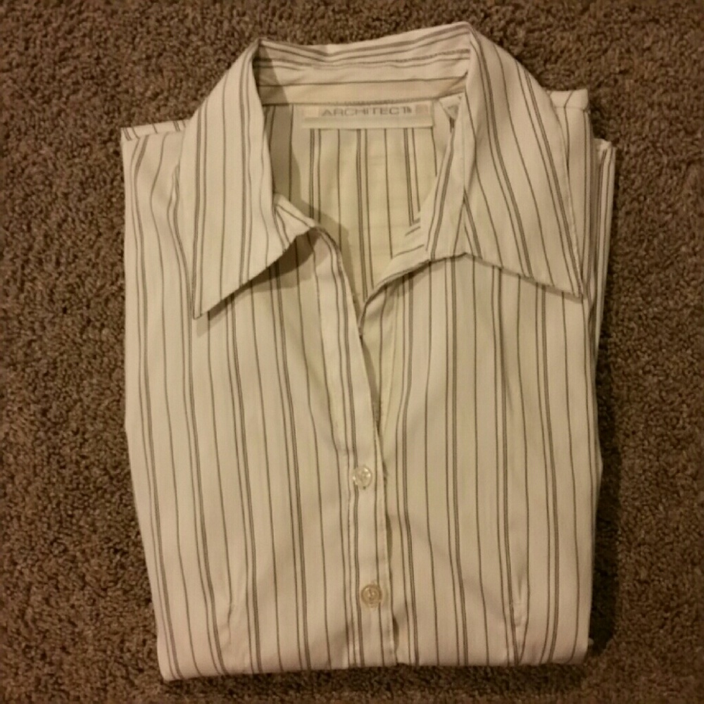 Classic striped button down blouse - Picture 2 of 2