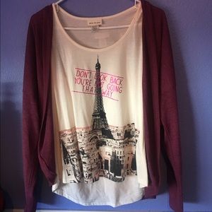 Two Piece Cardigan + Tank Top Set