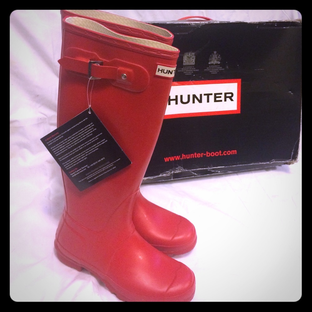 Red hunter boots