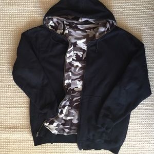 Black and Camo reversible hoodie