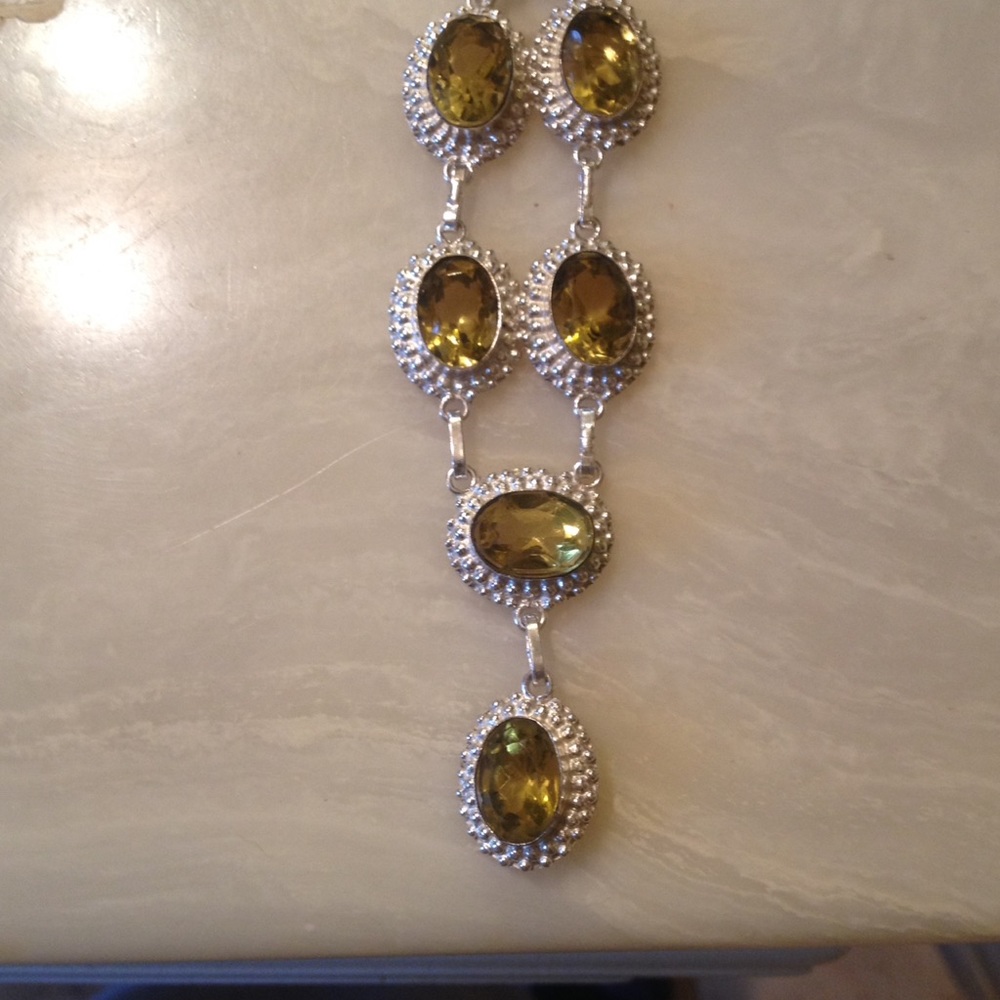 *1 Hour Sale* Sterling Silver Citrine Necklace
