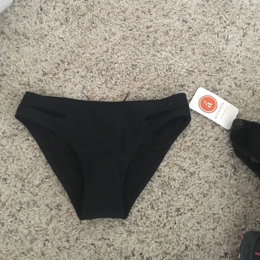 Black cut out bikini bottoms