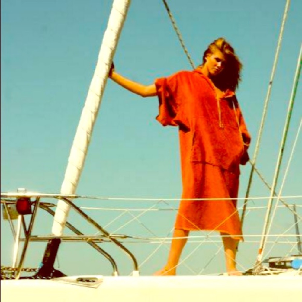 SurfMonk burnt orange unisex pull over luxury robe