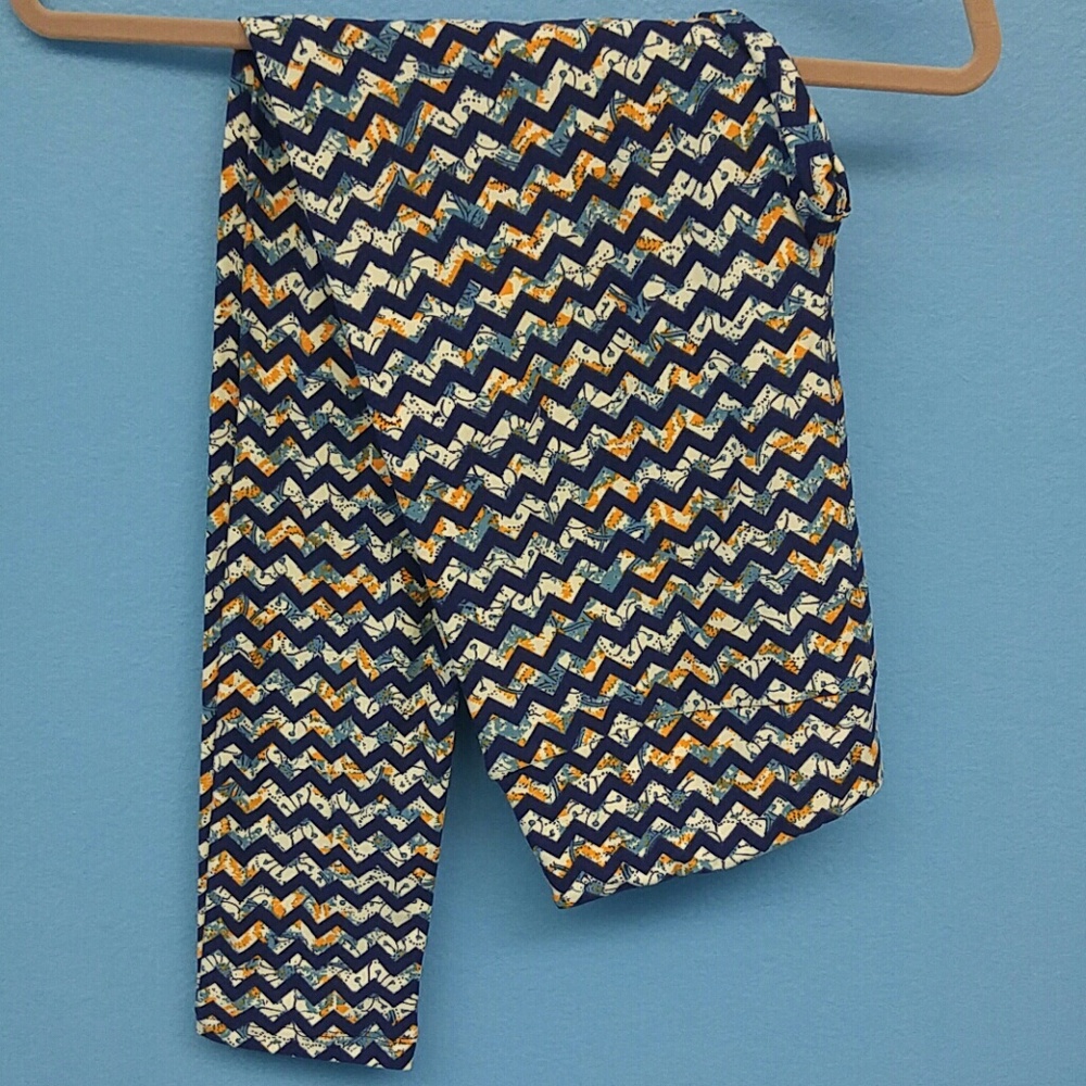 NWT LuLaRoe TC Leggings Blue orange chevron.