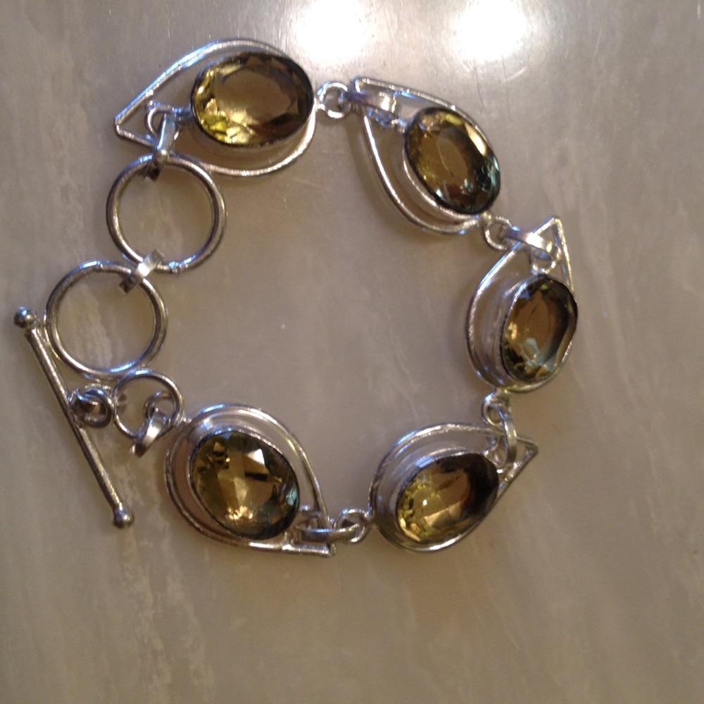 *Sale* Sterling Silver Yellow Citrine Bracelet