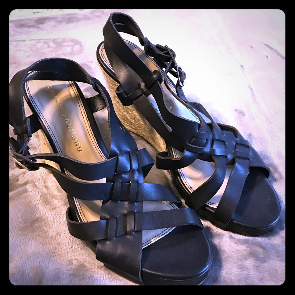 Chinese Laundry Braided Leather Wedges 8.5