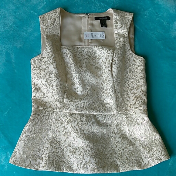 White House Black Market Tops - NWT White House Black Market Jacquard Peplum