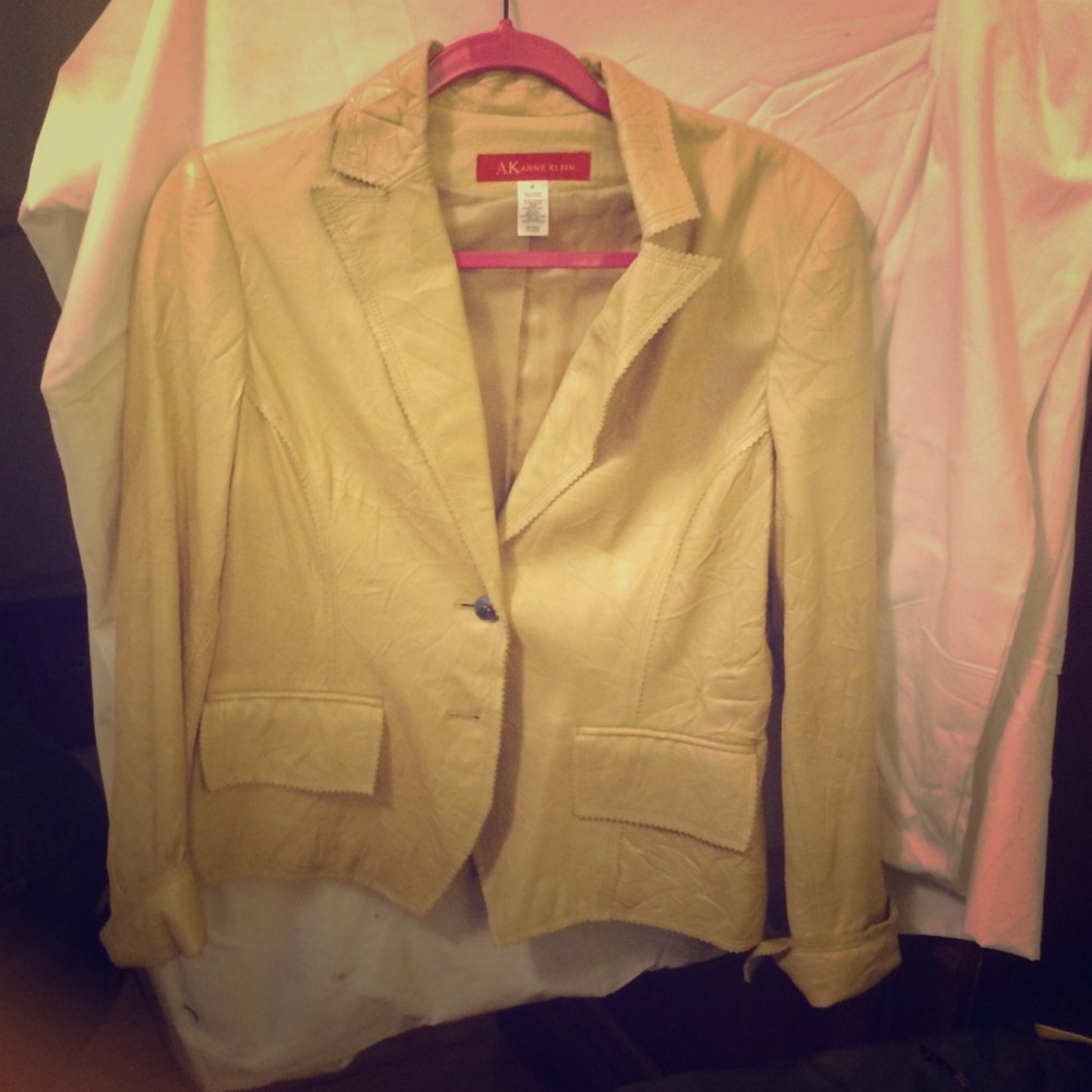 Anne Klein soft leather blazer