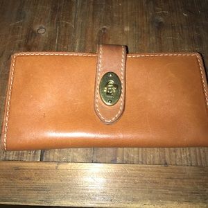 Fossil leather wallet. Cognac shade.