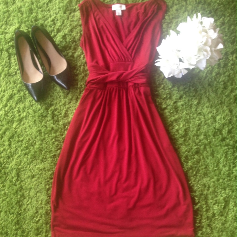 Anne Taylor Loft Dress W/pockets size 0 Deep Red
